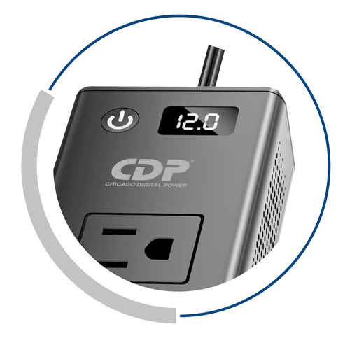 CDP XVU212 Inversor Automotriz 2OOW, 2 salidas nema 5-15R I2OVAC. 1 TYPE C PD Output (5Vdc @-12Vdc), 1 QC3.0 (5Vdc-12Vdc), 2 USB 3.4A imagen 5