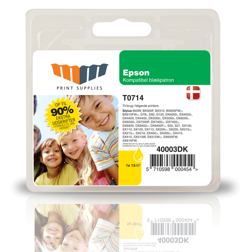 MM Yellow Inkjet Cartridge - Replaces Epson T0714 - 90% Extra ink compared to OEM