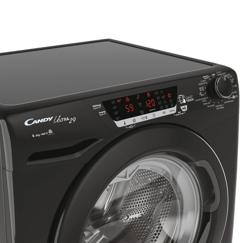 Candy HCUW485TWMBBE-47 washer dryer Freestanding Front-load Black – image 3