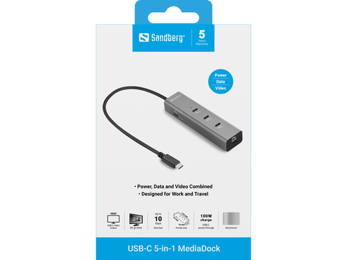 Sandberg USB-C 5-in-1 MediaDock – image 3