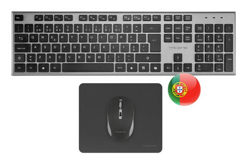 Tacens 6ZENITHPT keyboard Mouse included Home/Office RF Wireless QWERTY Portuguese Grey
