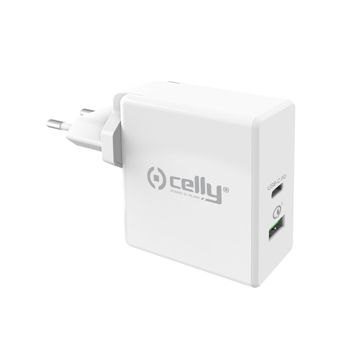Celly TCUSBC30WWH mobile device charger Universal White AC Fast charging Indoor