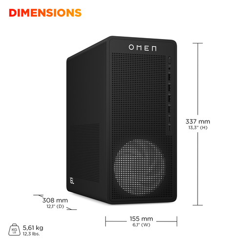 HP Omen 16L TG03-0007na Amd Ryzen 5 8500F 16GB RAM 1TB SSD Rtx 5060 Windows 11 Home Gaming Tower PC - image 5