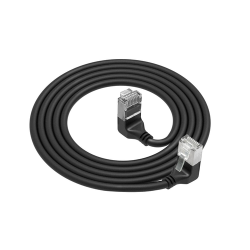 CAT6A UFTP SL U/D-ANG BK 1.00M. 1 stk