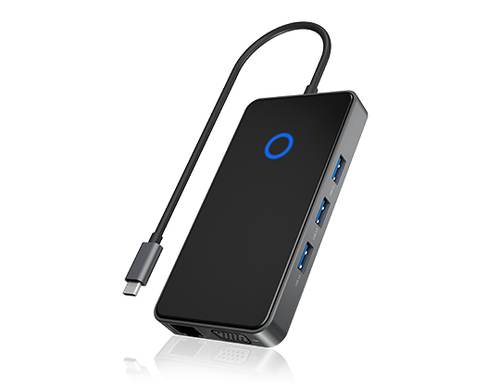 ICY BOX IB-DK4027-CPD Проводная USB 3.2 Gen 2 (3.1 Gen 2) Type-A Антрацит, Черный