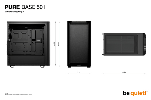 BeQuiet BG074 Pure Base 501 Midi tower PC casing Black Airflow design - image 8