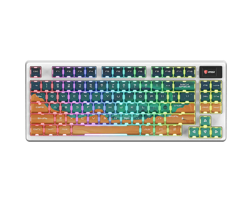 MSI FORGE GK600 TKL WIRELESS MARS клавиатура Игровой USB + Bluetooth QWERTY Международный американский стандарт Разноцветный