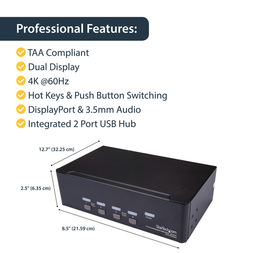 StarTech.com 4-Port Dual DisplayPort KVM Switch - 4K – image 7
