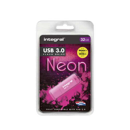 Integral 32GB USB3.0 DRIVE NEON PINK UP TO R-100 W-30 MBS – image 7