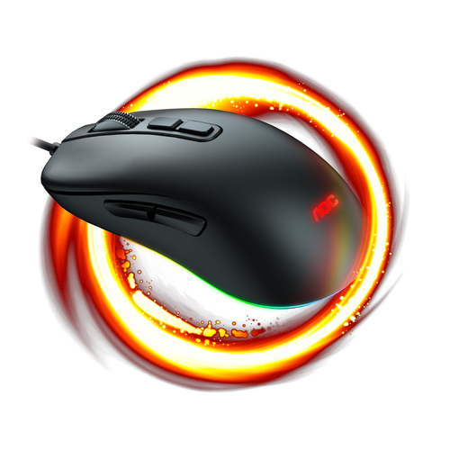 AOC GM300 компьютерная мышь Игровой Для правой руки USB тип-A Оптический 6200 DPI