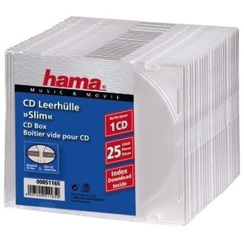 Product image: Hama CD Slim Box, 25 pcs./pack 1 discs Transparent