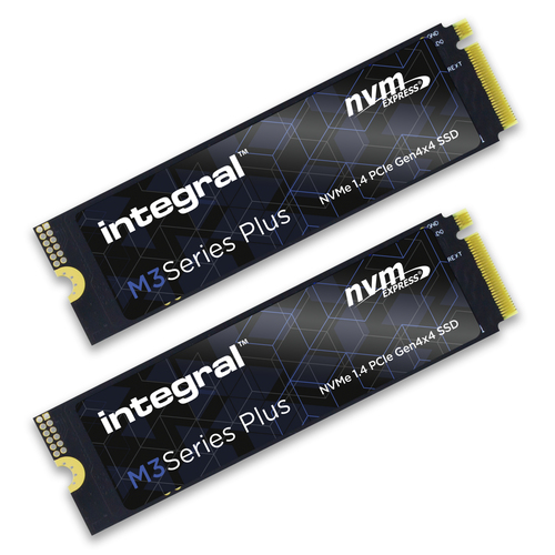 Integral 1TB - 1000GB 2 PK SSD M.2 2280 NVME 1.4 PCIe Gen4 x4 R-5000MB/s W-4500MB/s IOPS R-650K W-850K TBW 440 M3 PLUS