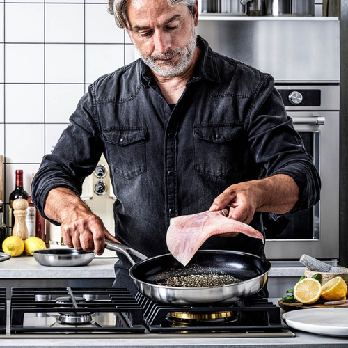KitchenAid Multi-Ply Stainless Steel Non-Stick Frying Pan in Silver Size: 24 cm Silver 24 cm - image 5