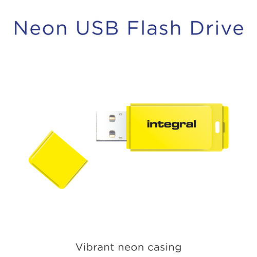 Integral 32GB USB2.0 DRIVE NEON YELLOW – image 3