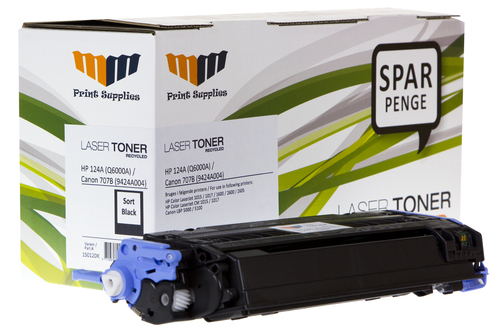 MM Black Laser Toner - HP 124A (Q6000A) / Canon CRT-707B (9424A004) - For HP Color LaserJet / Canon LBP – image 1
