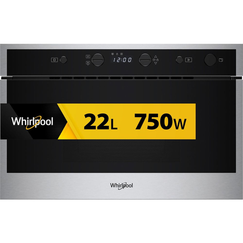 Whirlpool WMN461BX Черный, Нержавеющая сталь Обычная (соло) микроволновая печь Встроенный 22 L 750 W