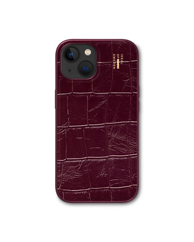 iDeal of Sweden Vegan Leather Case iPhone 13 / 14 / 15 / 16e / 17e Fine Wine Croco