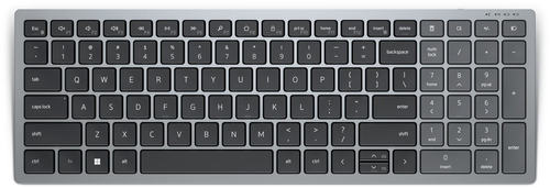 DELL KB740 клавиатура Офисная РЧ беспроводной + Bluetooth QWERTY Международный американский стандарт Серый, Черный