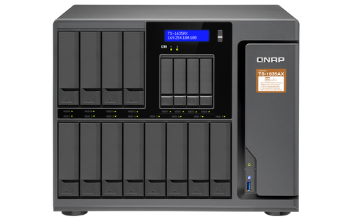 QNAP SMB STORAGE TS-1635AX-8G-US TS-1635AX 8GB RAM VERSION 124 BAY HIGH-CAPACITY 10G NAS WITH AUTO DATA TIERING MARVELL ARMADA 8040 QUAD-CORE 16GHZ 8GB DDR4 RAM MAX 16GB SATA 6GB/S 12X 35/25 HDD/SSD BAYS 4X 25 SSD BA - TS-1635AX-8G-US