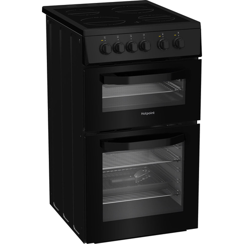 Hotpoint HTE5VCB 50cm Twin Cavity Electric Cooker in Black Ceramic Hob - image 4