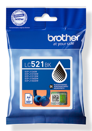 BrotherLC521BKBlackInkCart500pages - image 1