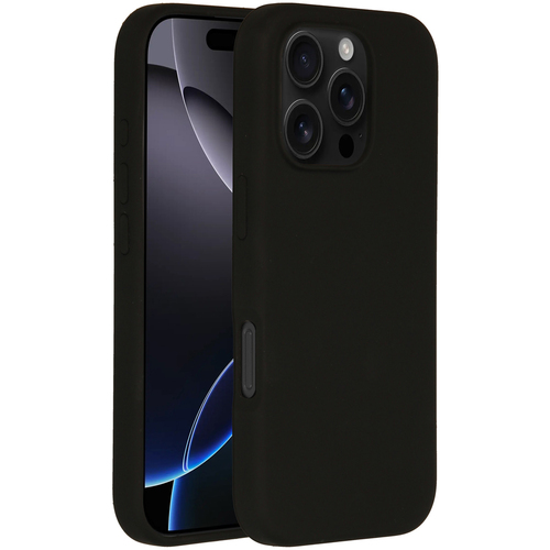 Accezz Liquid Silicone Backcover met MagSafe iPhone 16 Pro Telefoonhoesje Zwart