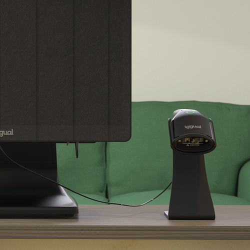 iggual Lector código barras 2D USB botón soporte