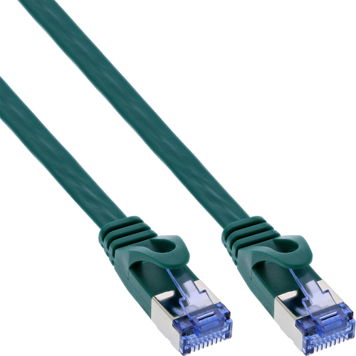 Product image: InLine Flat patch cable, U/FTP, Cat.6A, green, 0.5m