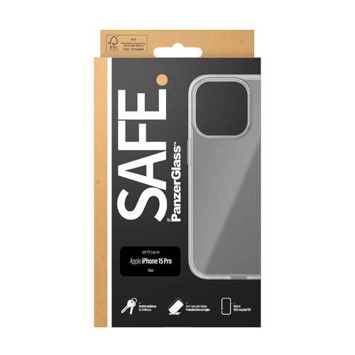 PanzerGlass SAFE. by PanzerGlass® TPU Case Transparent iPhone 15 Pro – image 3