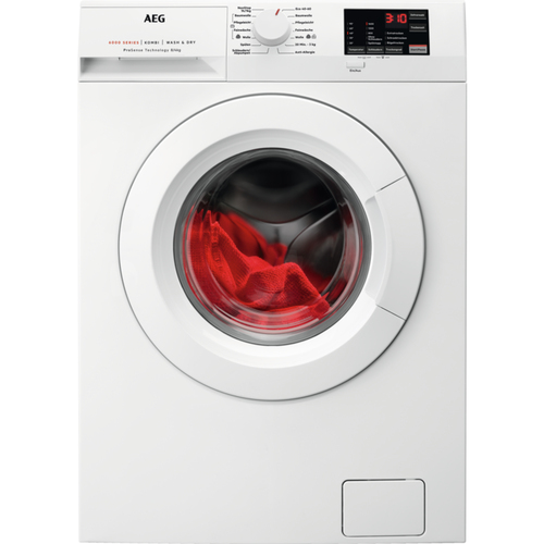 AEG L6WB54684 стирально-сушильная машина Отдельно стоящий Фронтальная загрузка Белый