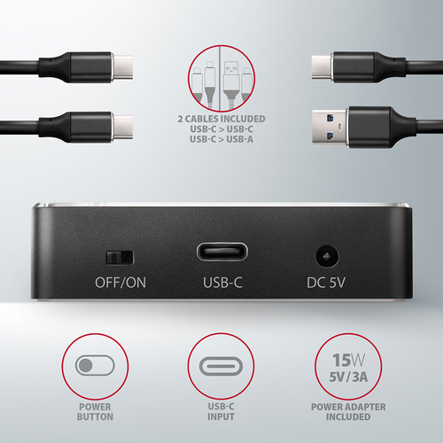 AXAGON CloneMaster USB-C 10 Gbps Dual NVMe M2 SSD Dockingstation – Foto 8 von 11