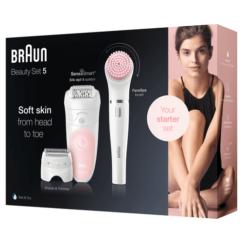 Braun Silk-épil 5 Wet&Dry Silk-épil Beauty Set 5 5-895 Starter 5-in-1 Cordless Wet & Dry Hair Removal - Epilator, Shaver, Cleansing & Exfoliation Kit for Face & – image 5