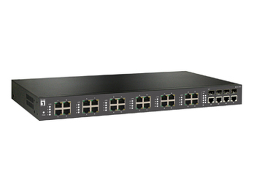 LevelOne 24 FE + 4 GE Combo SFP Managed Switch -40 ~ 75C, IEC61850