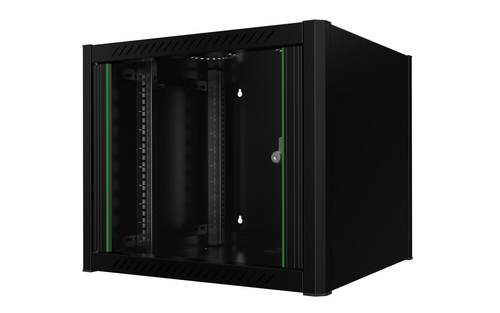 Lanview RWM09U56BL rack cabinet 9U Wall mounted rack Black
