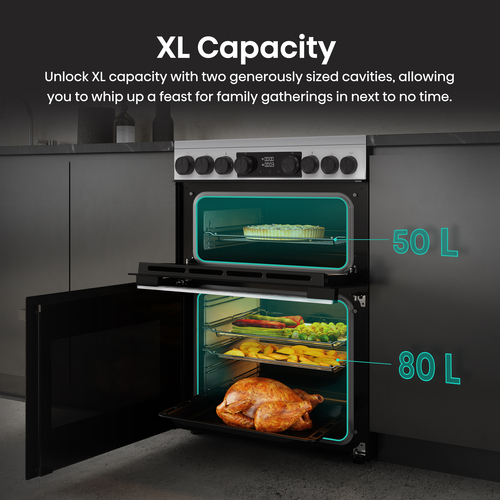 Hisense Hi6 Max 80/50L HDCEC6C20W 60cm Electric Ceramic Cooker - White - image 3