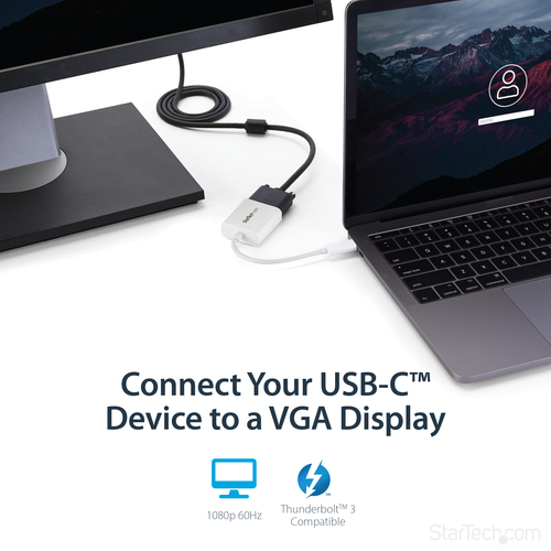 StarTech.com USB-C to VGA Adapter - White – image 2