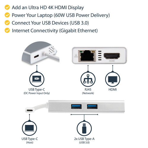StarTech.com USB-C Multiport Adapter - USB-C Travel Docking Station w/ 4K HDMI – image 9