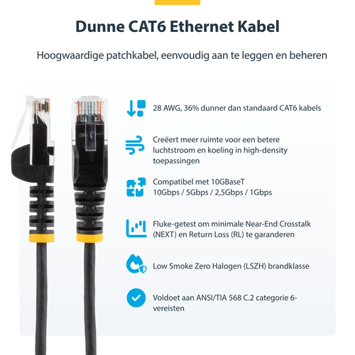 StarTech.com 1 m CAT6 kabel - slanke CAT6 netwerkkabel, afbeelding 5