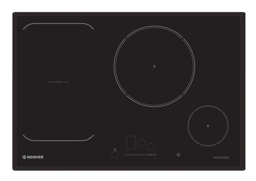 Hoover H-HOB 700 INDUCTION HPI 82 Черный Встроенный 77 cm Плита с зонами индукции 4 зона(ы)
