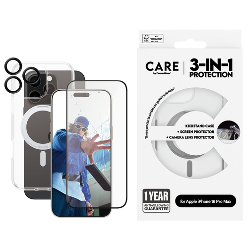 PanzerGlass CARE™ by ® 3-in-1 Ceramic Bundle iPhone 16 Pro Max Protector de pantalla Apple 1 pieza(s)