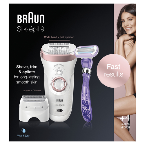 Braun Silk-épil 9 81711468 epilator 40 tweezers Rose gold, White – image 4