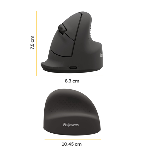 Fellowes Vertical Wireless Mouse Breyta Ergonomic Right Handed Vertical Mouse Medium – image 5