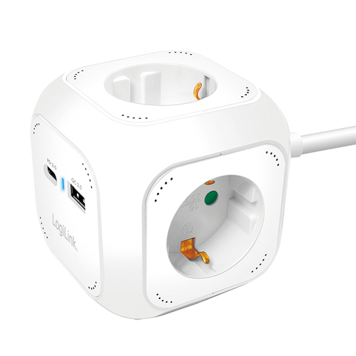 Product image: LogiLink LPS283U power extension 1.4 m 4 AC outlet(s) Indoor White