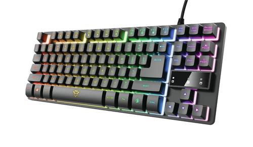 Trust GXT 833 Thado клавиатура Игровой USB Испанский Черный, Серебристый