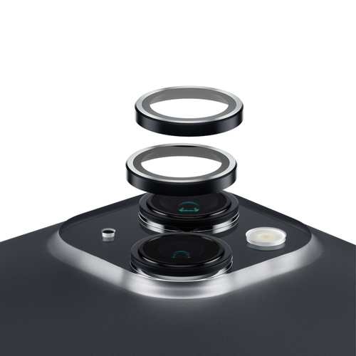 PanzerGlass ® Hoops® Camera Lens Protector Black iPhone 15 | 15 Plus Genomskinligt skärmskydd Apple 1 styck