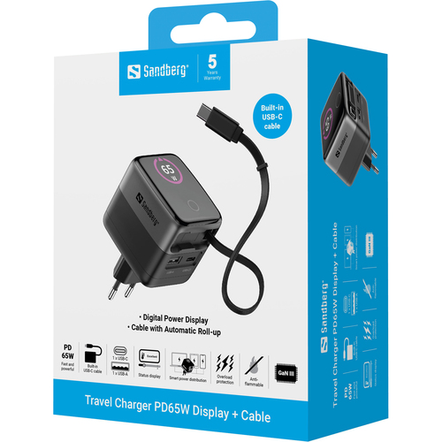 Sandberg Charger PD65W Display + Cable – image 6