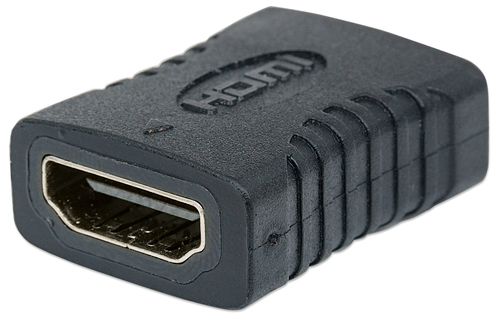 Manhattan Acoplador/conector HDMI recto, 4K@60 Hz, apto para TODOS los usos 4K y 1080p/HD, une 2 cables HDMI de hasta 5 m por lado, hembra/hembra, negro, Ultra HD 4K×2K, garantía de por vida, equivalente a GCHDMIFF imagen 1