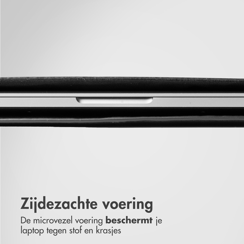 Accezz Leather hoes voor MacBook 14 inch Laptop sleeve Zwart, afbeelding 6