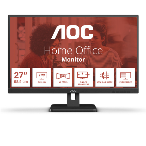 AOC 27E3UM монитор для ПК 68,6 cm (27") 1920 x 1080 пикселей Full HD Черный