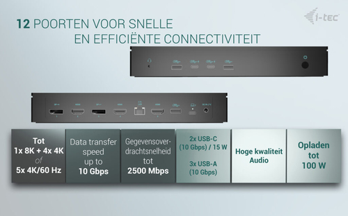 I-Tec - docking station - USB-C  USB4  Thunderbolt 3  Thunderbolt 4 - 3 x HDMI 2 x DP - 1GbE – Foto 7 von 11